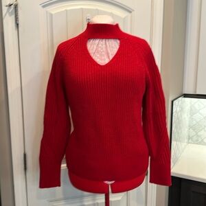 INC red sweater with heart cut out